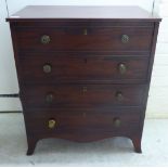 An early 19thC mahogany night commode, fashioned as a facsimile drawer dressing chest, the double,