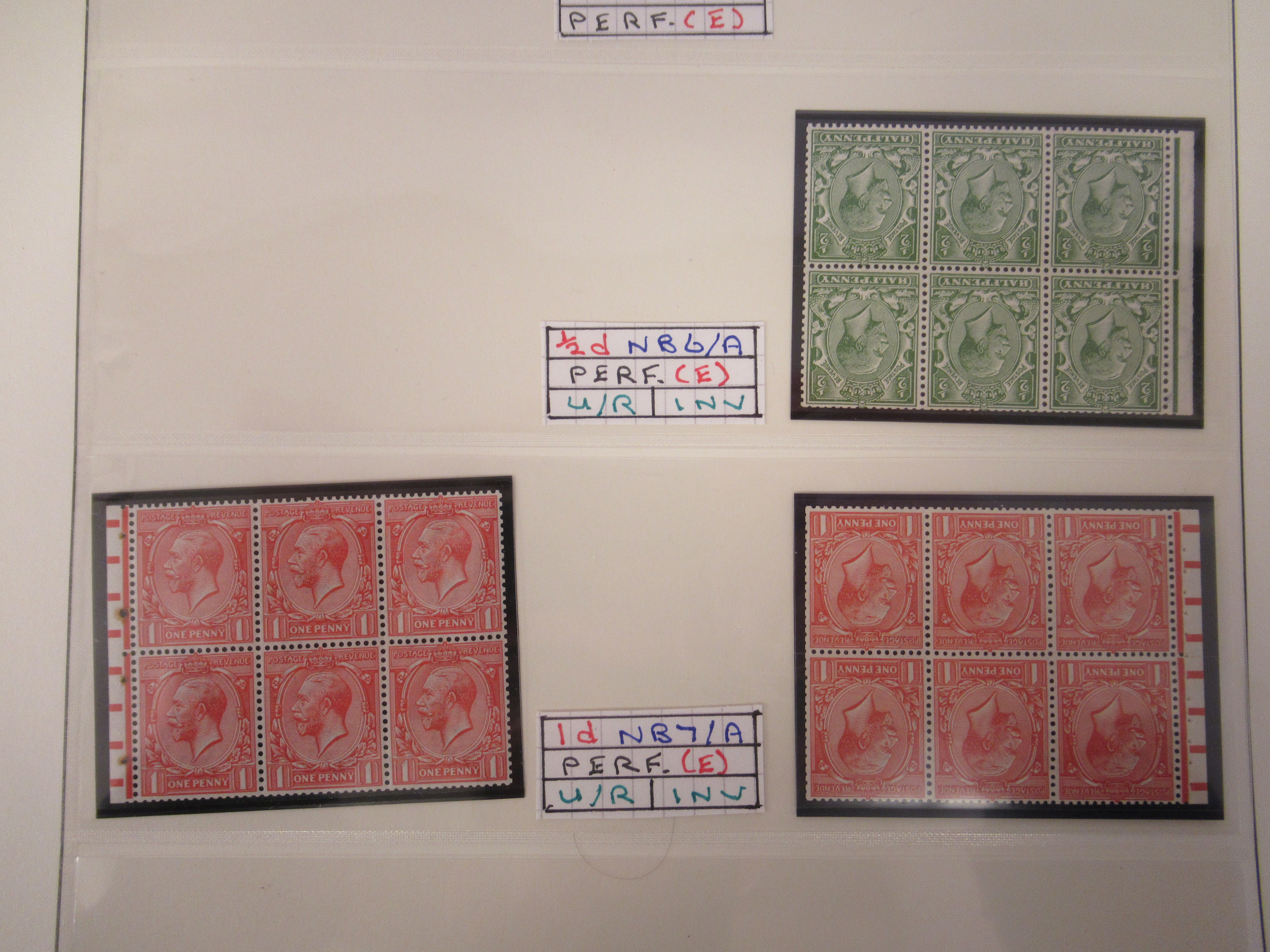 Postage stamps, Great Britain: fifteen King George V Royal cypher six block booklet panes, - Image 2 of 6