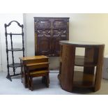 Four items of furniture: to include a 1930s painted, three tier folding cakestand,