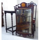 Furniture: to include a late Victorian mahogany framed chair with barleytwist uprights;