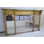 An early 19thC breakfront, overmantel mirror,