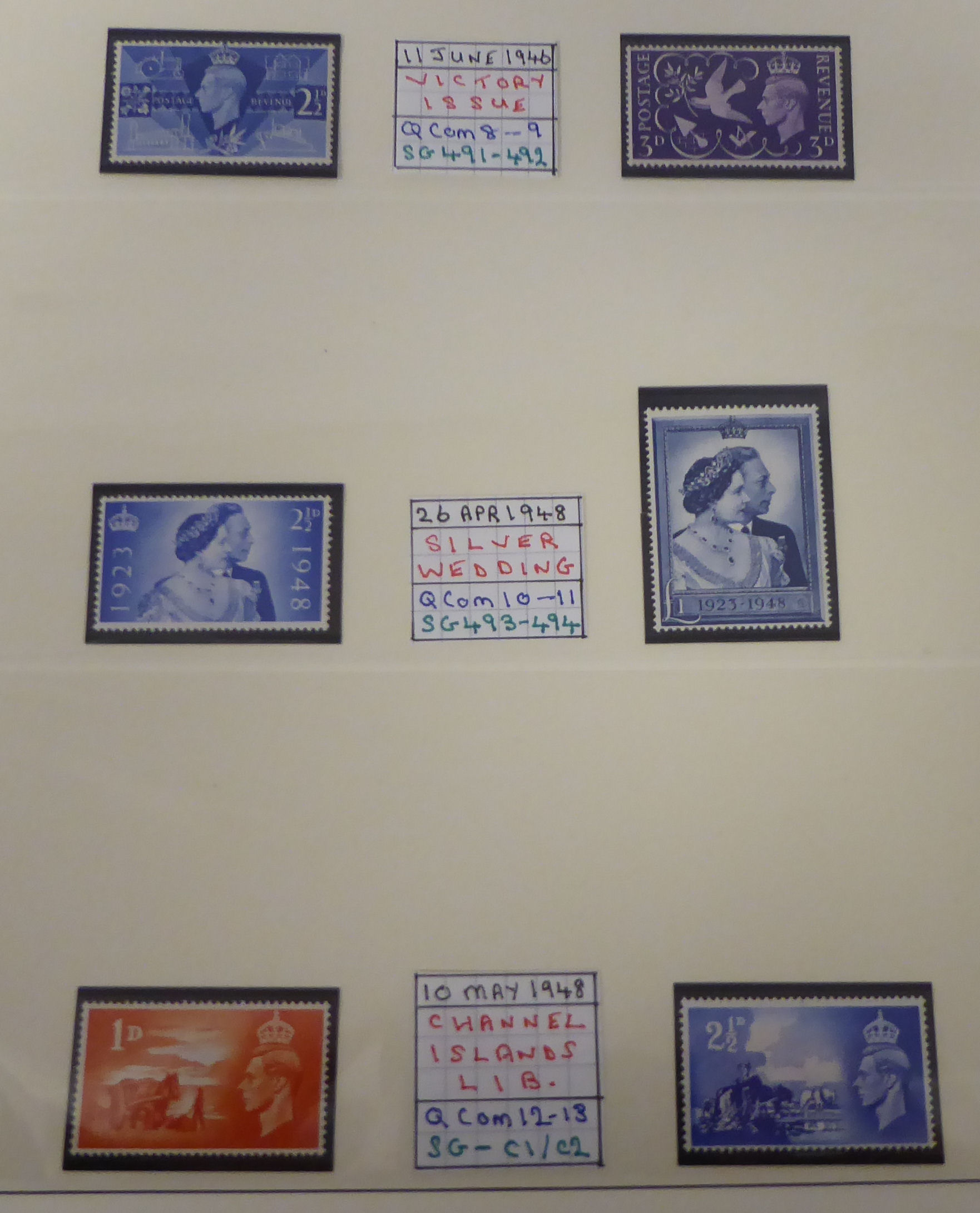 Postage stamps, Great Britain: King George VI commemoratives, comprising Coronation, Victory, - Image 3 of 5