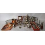 Mainly EPNS and other metalware: to include a four piece tea set; collectors spoons;