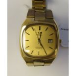 A 1970s Omega Seamaster gold plated/stainless steel cased bracelet wristwatch,