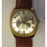 A 1970s Eterna-matic gold plated/stainless steel cased wristwatch,