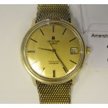 A 1960s Universal, Geneve, Polerouter 10ct gold filled bracelet wristwatch,