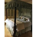 A 20thC mahogany framed four poster bed with canopy,
