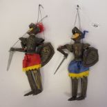 Two 'vintage' Italian Commodia Dell' aire style marionettes,