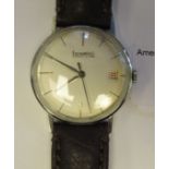 A 1950s Eberhard 263-12 stainless steel cased wristwatch, the movement with sweeping seconds,