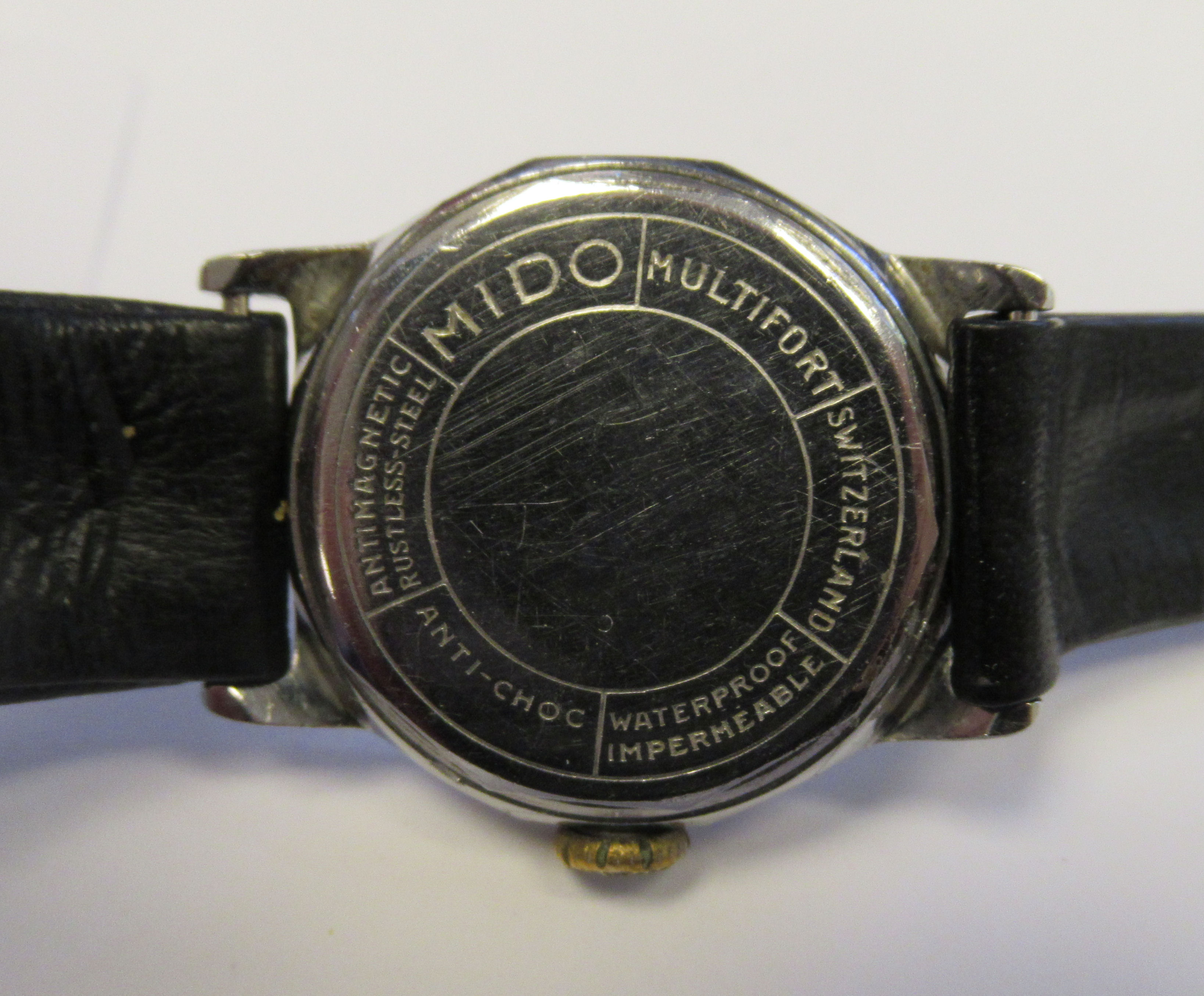 A 1930/40s Mido Multifort military type, stainless steel cased wristwatch, - Image 4 of 4