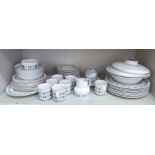 Royal Doulton bone china Tapestry pattern tableware: to include tureens and coffee cups and saucers
