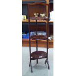 A 1920s mahogany three tier folding cakestand 34''h SR