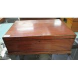 A late Victorian mahogany cased canteen chest with straight sides and a hinged lid,