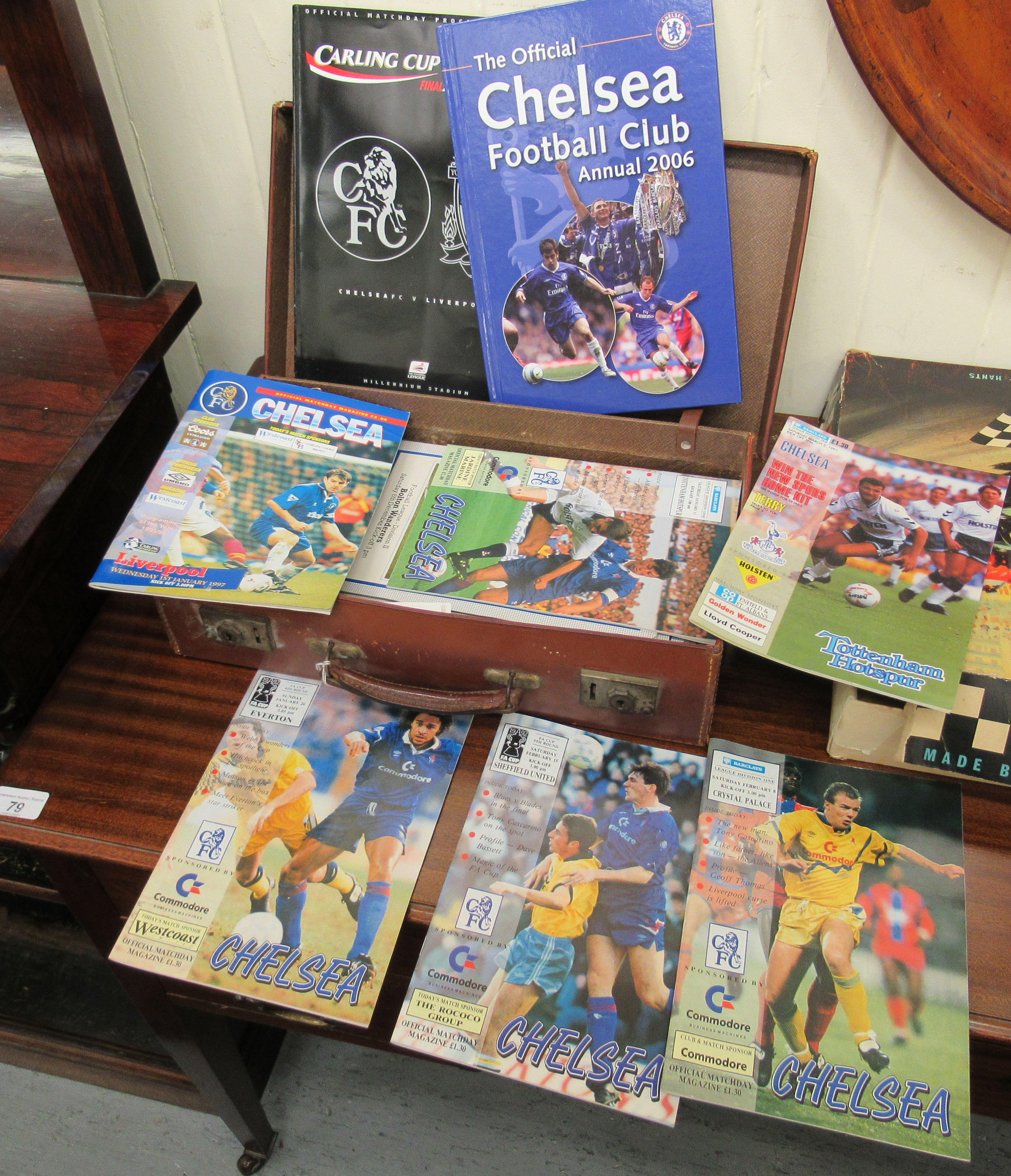 An uncollated collection of Chelsea FC programmes from the 1970s to the 1990s,