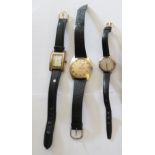 A lady's 9ct gold cased wristwatch, faced by an Arabic dial,