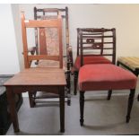 Four dissimilar 19thC and later chairs: to include an Arts & Crafts oak framed example BSR