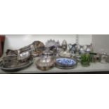 Silver plated and stainless steel tableware: to include a muffin dish;