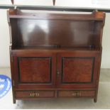 Early 20thC mahogany and burr walnut finished hanging shelves,