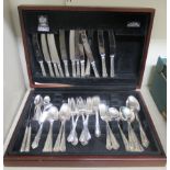 A canteen of Albert Prince silver plated Dubarry pattern cutlery cased CA