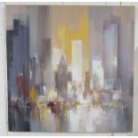 Wilfred - a New York city skyline oil on canvas bears a signature 39''sq BSR