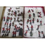 Painted diecast model lead figures, mainly British soldiers: to include guardsmen,