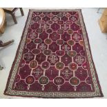 A European rug, decorated with repeating octagonal guls,