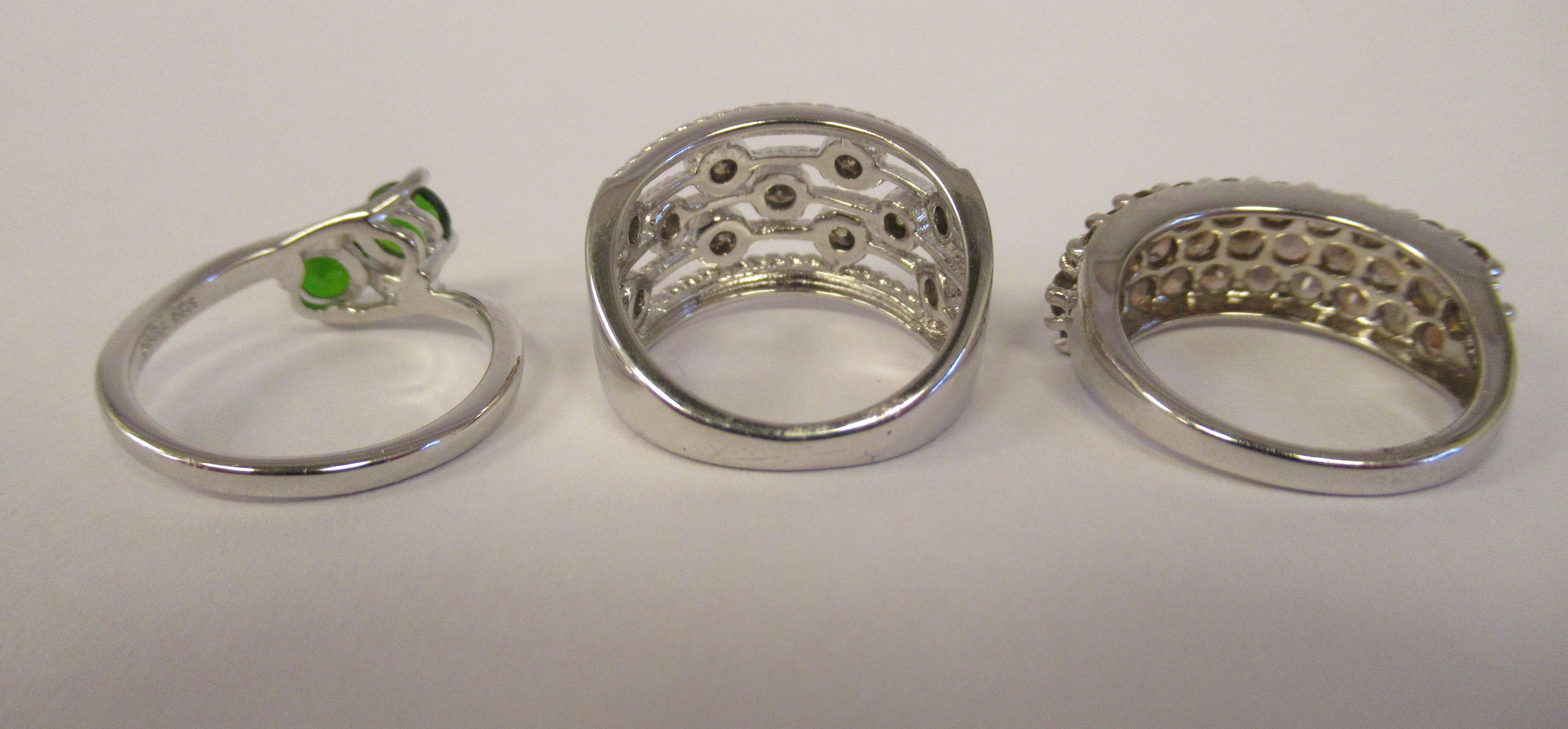 Sterling silver mounted jewellery: to include a cluster ring, - Image 7 of 10