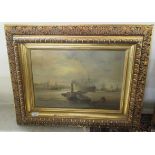 Late 19thC (possibly) European School - fishing and other boats docking oil on canvas bears an
