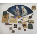 Mixed 20thC collectables: to include a signed hand fan; coins; medals;