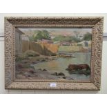 A Cornish coastal scene oil on board 15'' x 22'' framed HLSB