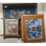 19thC embroidered tapestry panels,