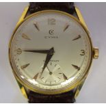 A Cyma Cymaflex 586K gold plated/stainless steel cased wristwatch,