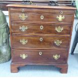 A 19thC and later Georgian design mahogany chest, comprising a brushing slide,