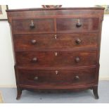 A gentleman's mid Victorian mahogany bow front dressing chest,