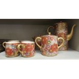 A 20thC Japanese Satsuma earthenware coffee set,