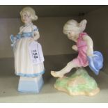 Two Royal Worcester china figures, FG Doughty, viz. 'March' 6.