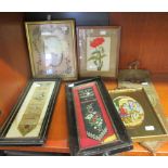 Collectables: to include a late Victorian embroidered silk bookmark framed SR