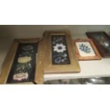 19th & 20thC embroidered tapestry panels various designs & sizes framed OS7