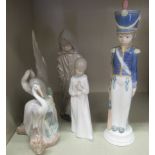 Nao and Lladro porcelain figures: to include a pair of Nao herons 11''h OS4