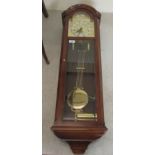 A modern mahogany cased drop dial wall clock;