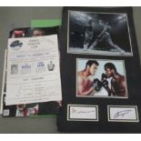Boxing related printed ephemera: to include two signed David Haye photographs;