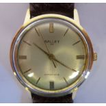 A 1950s/1960s Gallet gold plated/silver plated cased wristwatch,