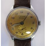 A 1950s Charles-Nicolet Thamelan stainless steel cased wristwatch, the movement with a pointer,