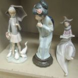 Lladro porcelain figures: to include a Japanese girl wearing a kimono 10.