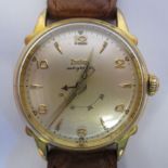 A 1950s Zodiac Autographic Power Reserve gold plated/stainless steel cased wristwatch,