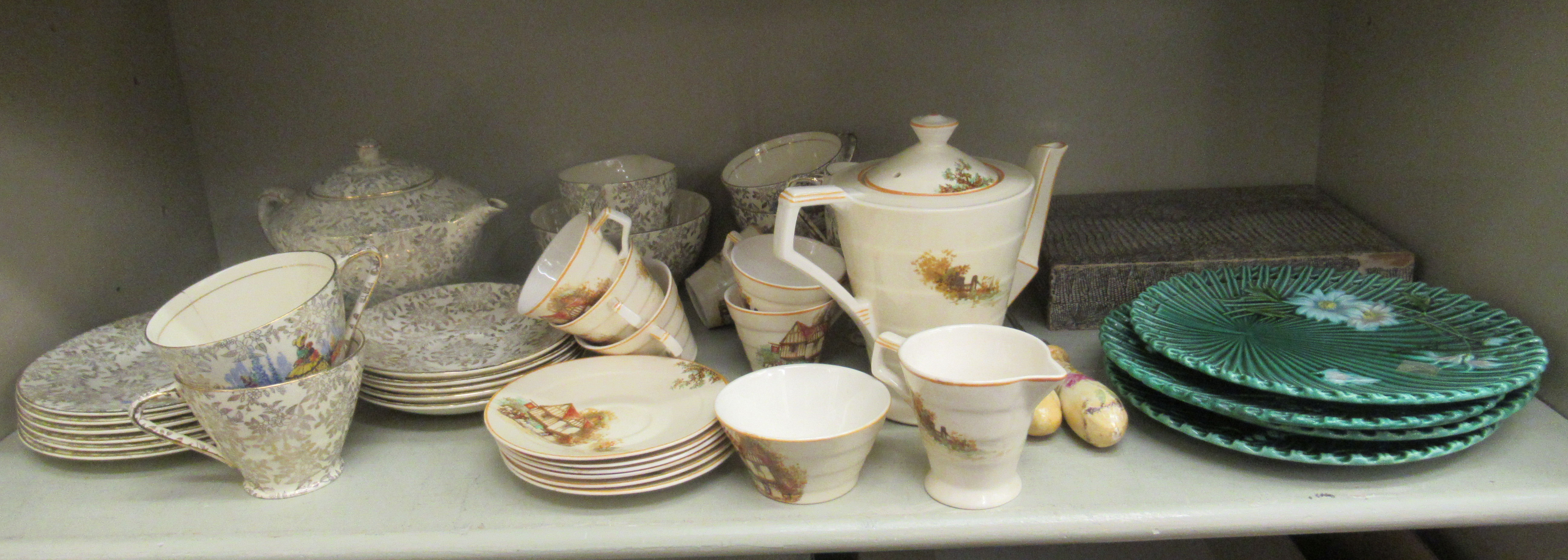 A mixed lot: to include china Tunstall pattern tea set;