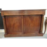 A William IV mahogany chiffonier, the lockable frieze drawer over a pair of panelled doors,