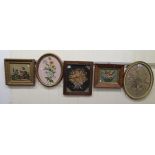 19thC embroidered tapestry panels,