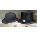 An Austin Reed Ltd of Regent Street silk top hat with a 21'' inner circumference;