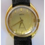 A 1960s Angelus gold plated/stainless steel cased wristwatch,